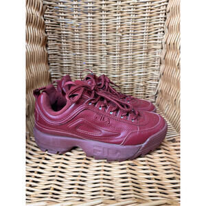 Fila Disruptor II Sneakers Burgundy Size 7